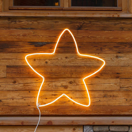 Stella luminosa led tipo neon a luce fissa luce calda per interno ed esterno