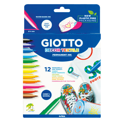 Astuccio 12 Pennarelli Per Tessuto Giotto Decor Textile