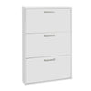Scarpiera slim in legno 3 ripiani bianco h 100 cm arredamento da interno
