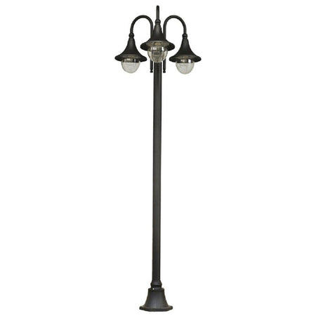 LAMPIONE IN ALLUMINIO GALATEA 3 LUCI CIGNO SU PALO CM 200 H ILLUMINAZIONE ESTERNO