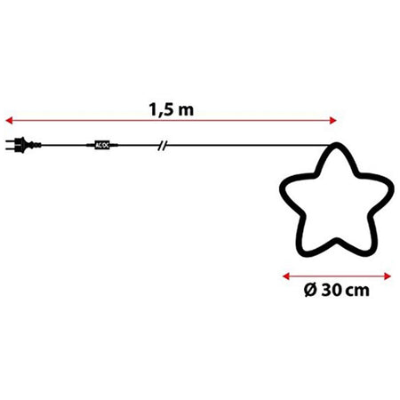 Stella luminosa led tipo neon a luce fissa luce calda per interno ed esterno