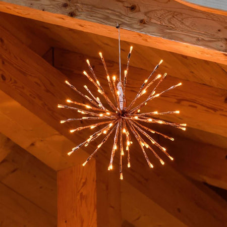 Ramo sferico "TWIGball" decorazione natalizia per esterno ramata luce calda