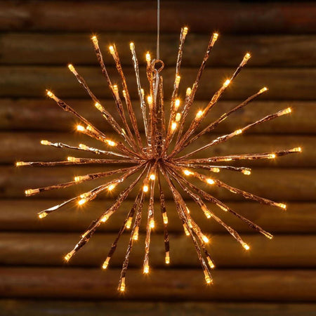 Ramo sferico "TWIGball" decorazione natalizia per esterno ramata luce calda