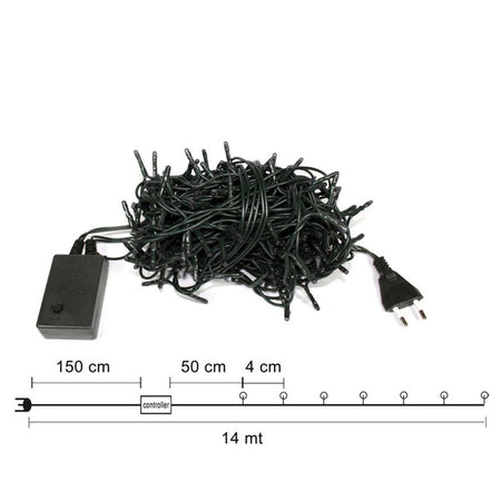 Catena luminosa mini lucciole 300 lampadine luce calda per albero di natale addobbi