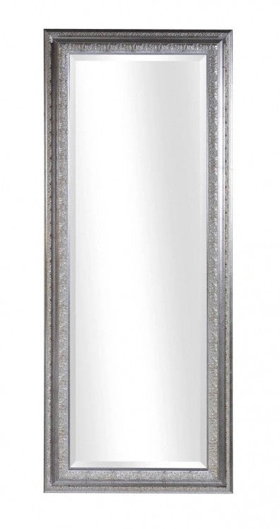 MOBILI2G - Specchiera in foglia argento rettangolare- Misure: l.54 x h.134 x p.4