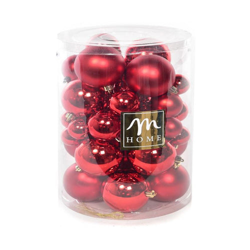 Confezione palline natalizie in plastica per albero di Natale dimensioni assortite
