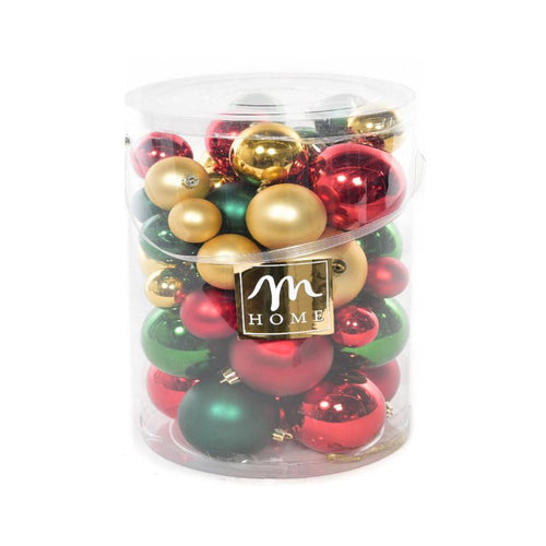 Confezione palline natalizie in plastica per albero di Natale dimensioni assortite