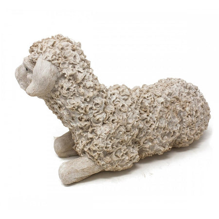 Pecora seduta in poliresina per presepe di natale animali sacra famiglia 28 cm