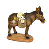 Asinello con sacchi animale in poliresina dipinto a mano per presepe natalizio h 9,5 cm
