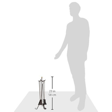 SET ACCESSORI 4 PZ GRUPPO CAMINO PER STUFA A LEGNA BARBECUE CON PALETTA SCOPA E PINZA