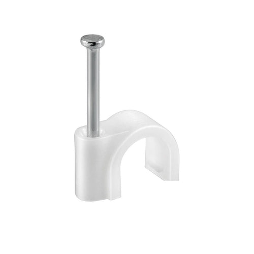 Pz 50 graffetta fermacavo per cavo coassiale ed antenna in polietilene bianco (6 mm)