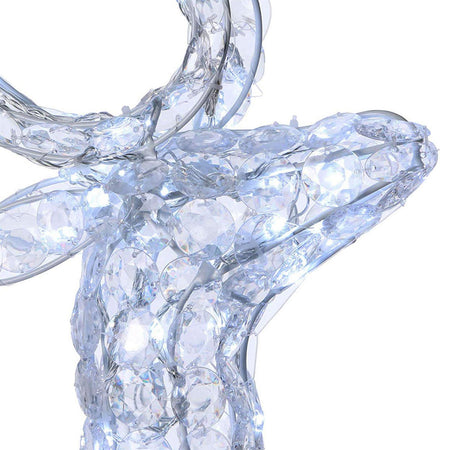 Renna luminosa seduta decorazione natale cristalli 120 led da esterno h 60 cm