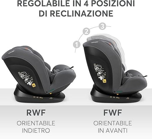 KikkaBoo - Seggiolino auto i-Explore i-SIZE (40-150 cm) Grey