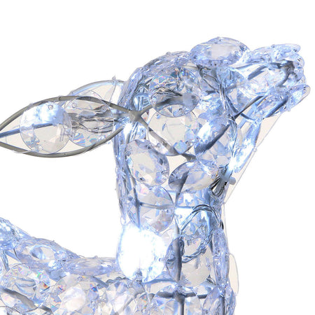 Decorazione natalizia "Renna e cucciolo" con cristalli 230 led da esterno h 72 cm