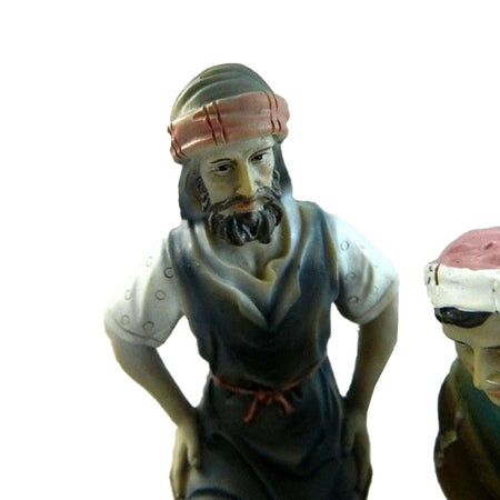 Scena pigiatura uva h 15 cm in poliresina personaggio per presepe agricoltore natività