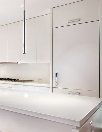 Lampadario da soffitto sospensione OBOE in alluminio tubo bianco trifase Led Cob 3000K