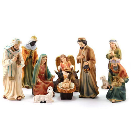 Natività completa con re magi presepe in poliresina 11 soggetti