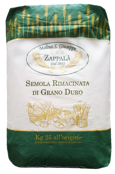 25 Kg Semola rimacinata di grano duro siciliano -MOLINO ZAPPALA'