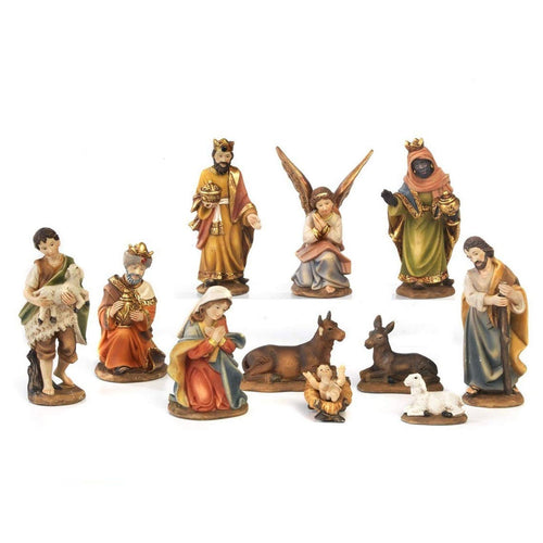 Natività completa con re magi presepe in poli-resina 11 soggetti