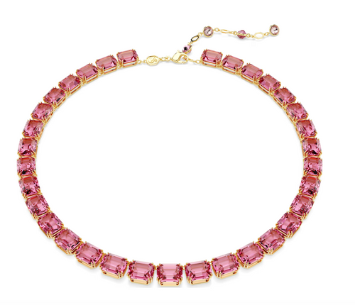 SWAROVSKI - Collana Millenia Taglio ottagonale, Rosa, Placcato color oro