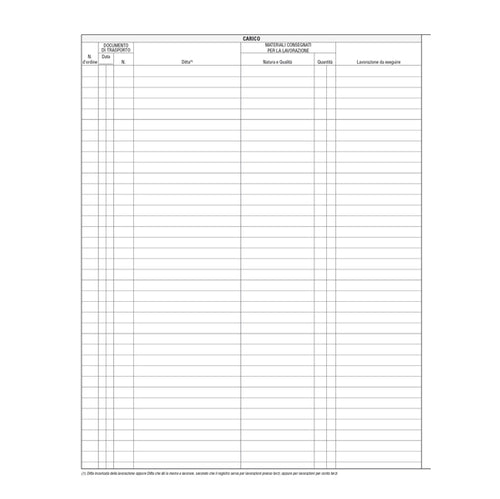 Registro Merci In Lavorazione 31X24 47Pag. E2286