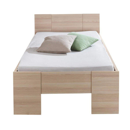 Letto singolo 1 piazza struttura telaio in legno color frassino spalliera