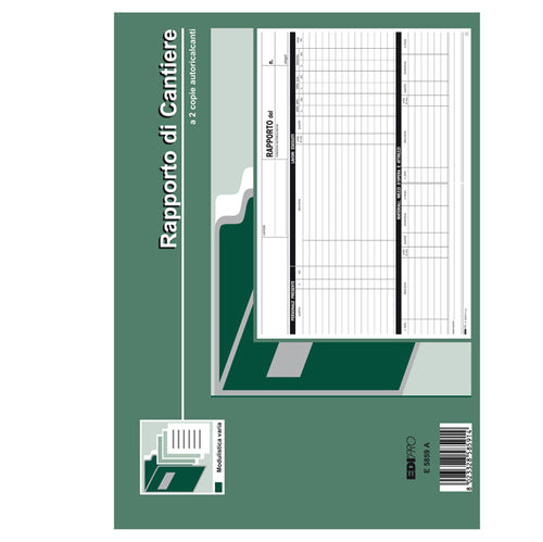 Blocco Rapporto Di Cantiere 50/50 Fogli Autoric. 21X30 E5859A