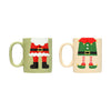Coppia di tazze in ceramica Natale Pearhead - Verde e beige