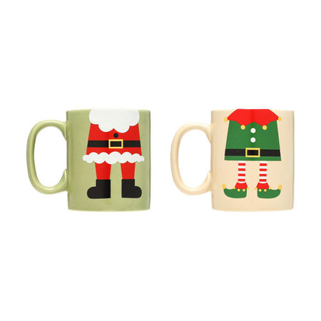 Coppia di tazze in ceramica Natale Pearhead - Verde e beige