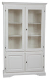 Biscottini Vetrina Country Biscottini in legno tiglio bianco anticato 120x37x197 Made in