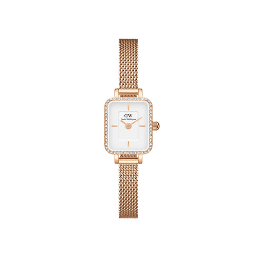 Daniel Wellington - OROLOGIO QUADRO MINI LUMINE BEZEL ROSE GOLD