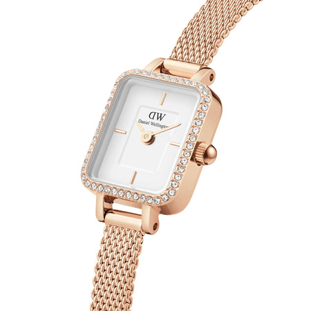 Daniel Wellington - OROLOGIO QUADRO MINI LUMINE BEZEL ROSE GOLD
