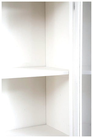 Biscottini Vetrina Country Biscottini in legno tiglio bianco anticato 120x37x197 Made in