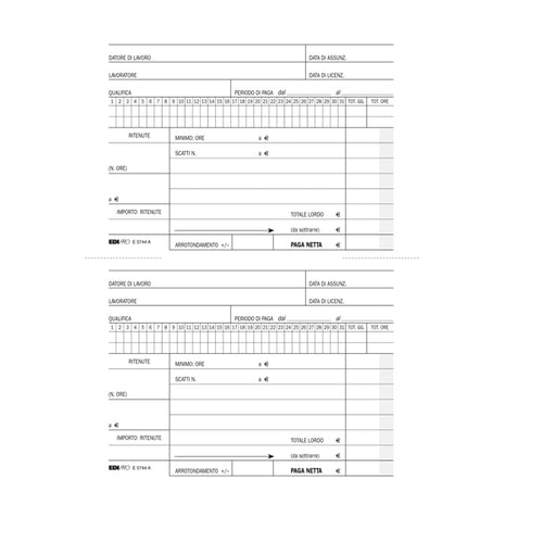 Blocco Retribuzioni Domestici 24X15Cm 25Fg 3Copie Ric. E5744A Edipro