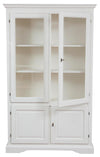 Biscottini Vetrina Country Biscottini in legno tiglio bianco anticato 120x37x197 Made in