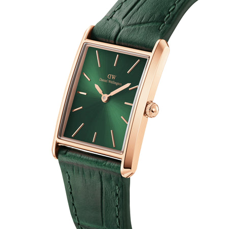 Daniel Wellington - OROLOGIO BOUND CROCODILE EMERALD SUNRAY ROSE GOLD