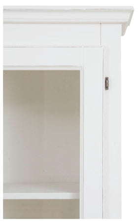 Biscottini Vetrina Country Biscottini in legno tiglio bianco anticato 120x37x197 Made in