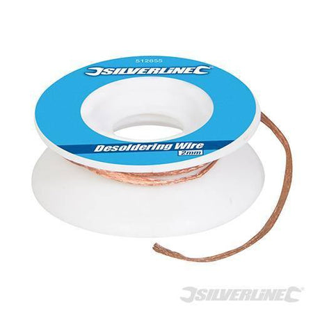 Treccia di rame, filo, dissaldare, rimozione giunti saldati 1 - 2mm Silverline Silverline
