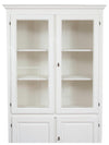 Biscottini Vetrina Country Biscottini in legno tiglio bianco anticato 120x37x197 Made in