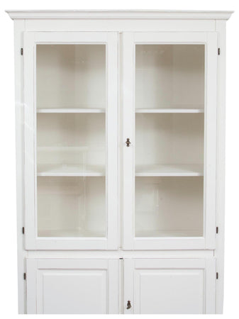 Biscottini Vetrina Country Biscottini in legno tiglio bianco anticato 120x37x197 Made in