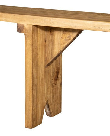 Biscottini Panca Biscottini Legno Massello Tiglio Naturale 180x25x50 Country Made in Italy