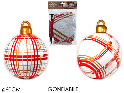 Palla Natalizia Gonfiabile Ø60cm Rigata