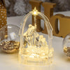 Natività presepe a led in acrilico trasparente decorazione natalizia luce calda