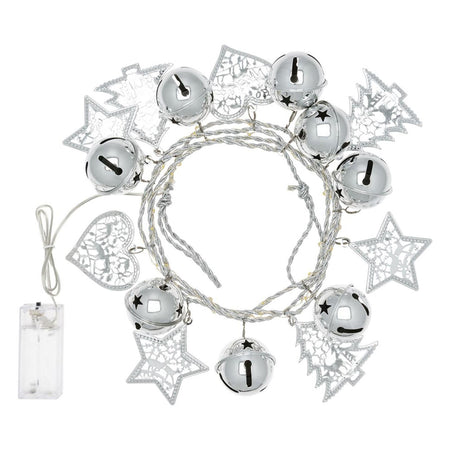Luci di natale catena con Micro Led e filo e decori in metallo a batteria per interno