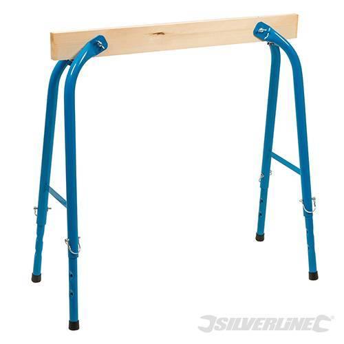 Cavalletti supporto in legno 4 altezze regolabili pieghevole 150kg Silverline - Eternal Brico