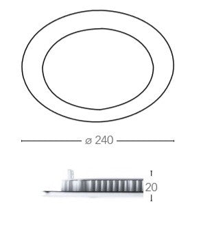 Lampada da incassso SLIM tonda per soffitto o mura bianca in alluminio pressofuso SMD 24w -3000K