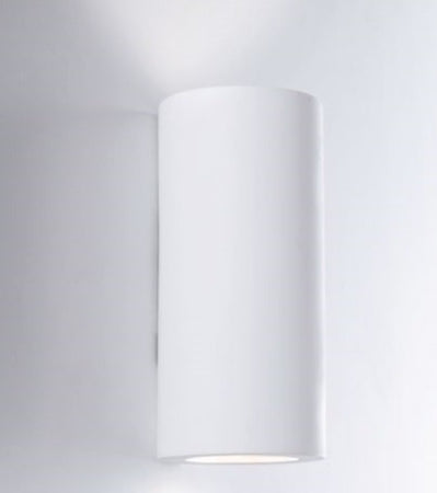 Applique tondo bianco a parete in gesso cm 24h x 12 dm verniciabile 2xGU10 max 35W