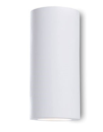 Applique tondo bianco a parete in gesso cm 24h x 12 dm verniciabile 2xGU10 max 35W