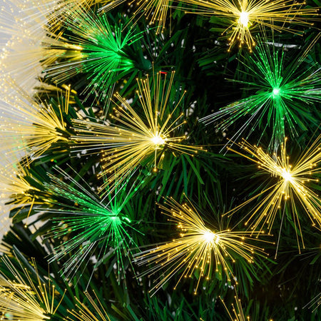 Albero di natale in fibre ottiche bianco caldo e RGB da interno con vaso