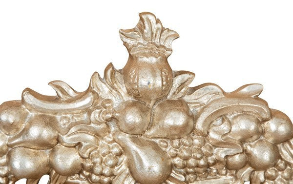 Biscottini FREGIO CESTO FRUTTA IN LEGNO FINITURA ARGENTO ANTICATO MADE IN ITALY realizzato
